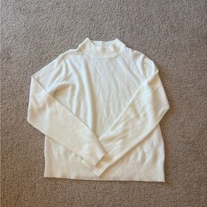 Elegant Cream Mock Neck Sweater